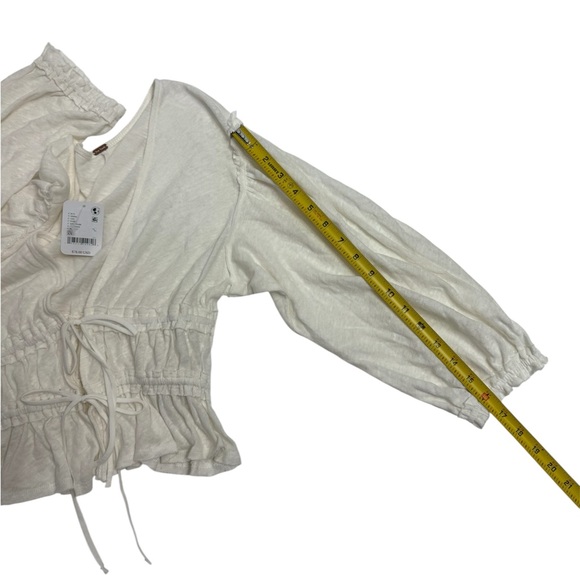 Free People Women's Lets Go‎ Linen Cotton Blouse, Size XSMALL - Picture 10 of 15